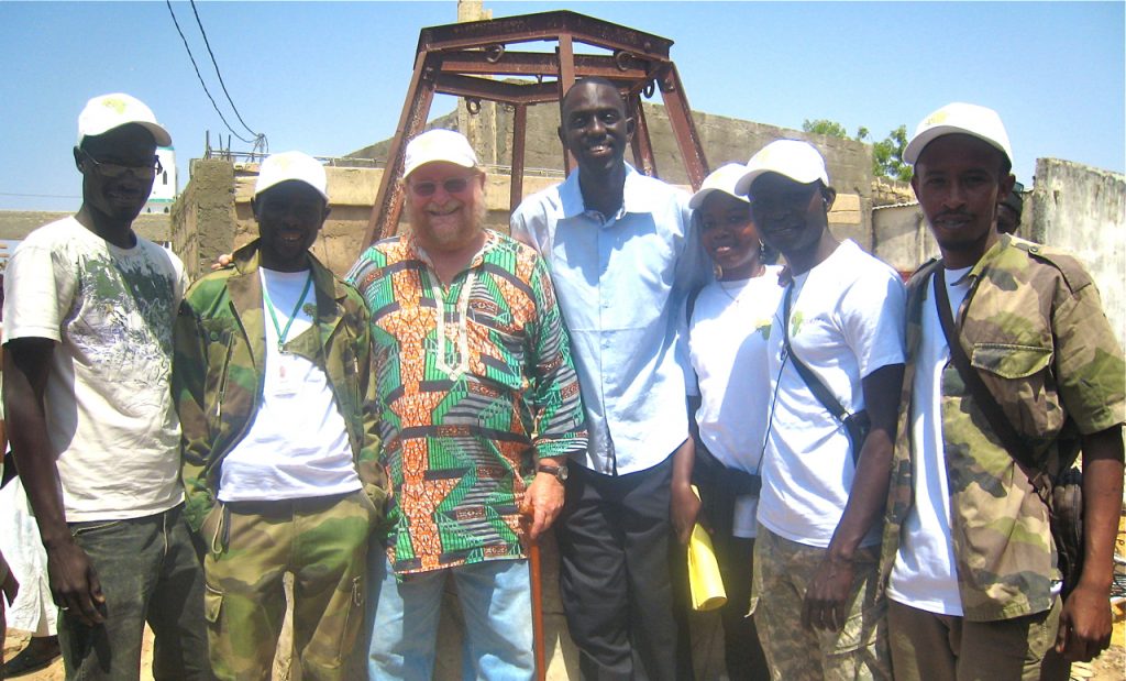 Barry congratulates the Field Team on a job well done! Pictured from left to right: Moussa Ndiaye, Abdou Ba, Barry, Omar Seck, Codou Gadji, Macky Ndour, and Oumar Ka.