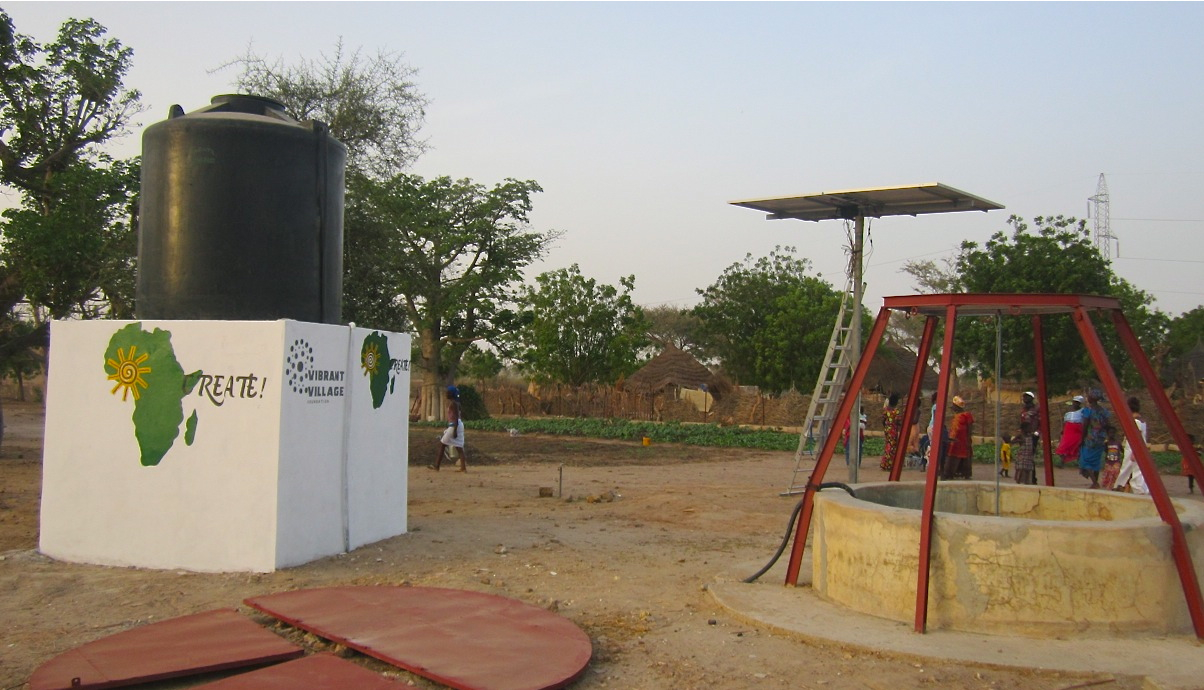 The rehabilitated well, solar-powered pumping system, and gravity-fed irrigation system in the Walo garden site provide plenty of water for the cooperative garden.
