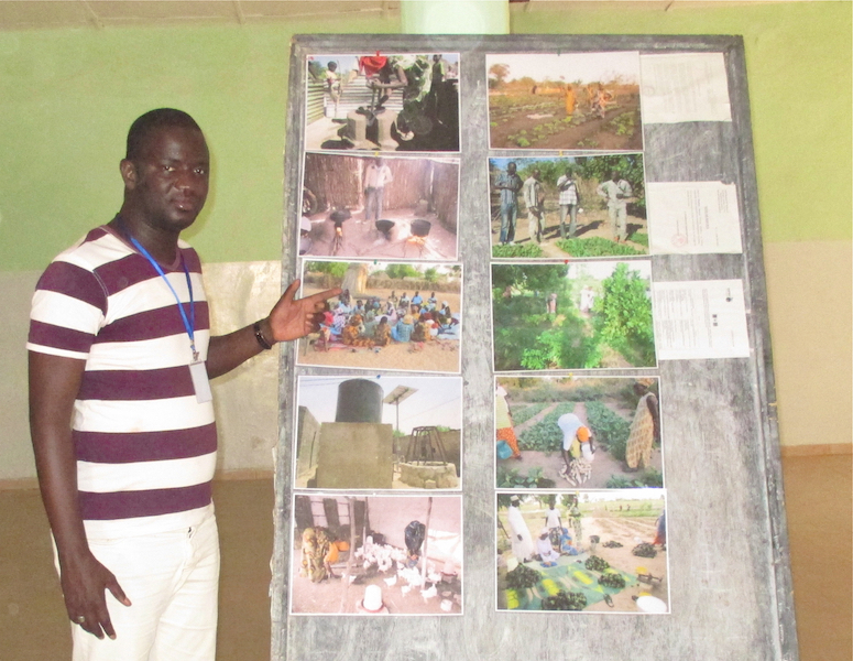 CREATE! staff displayed pictures of our environmental programs, including: training in fuel-efficient cookstove construction; planting trees for food, living fences, and local reforestation; and improving soil health by reinforcing skills and knowledge in crop rotation and sustainable garden practices.